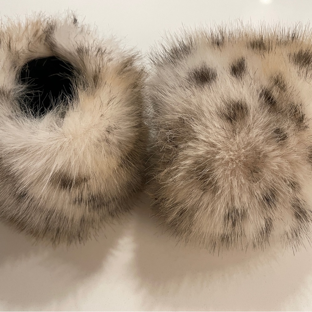 Faux Fur Cuffs in Cream and Black - Picture 9 of 12